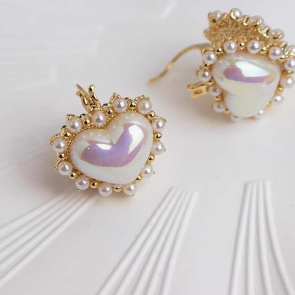 Heart Rhinestone Earrings - Picture 3 of 6